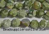 CRH553 15.5 inches 6mm faceted nuggets matte rhyolite gemstone beads