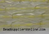 CRI03 15.5 inches 10*30mm faceted rice lemon quartz beads wholesale