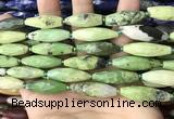 CRI149 15.5 inches 10*30mm faceted rice green chrysotine beads