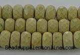 CRI222 15.5 inches 6*10mm faceted rondelle riverstone beads