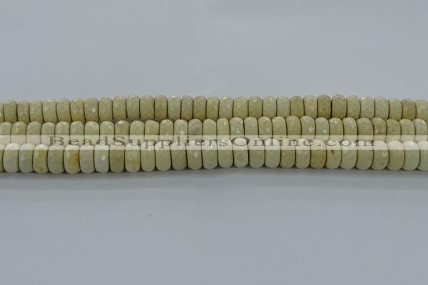 CRI223 15.5 inches 8*12mm faceted rondelle riverstone beads