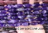 CRI302 15.5 inches 10*25mm rice dogtooth amethyst beads wholesale