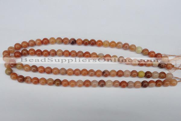 CRJ201 15.5 inches 8mm round natural red jade gemstone beads