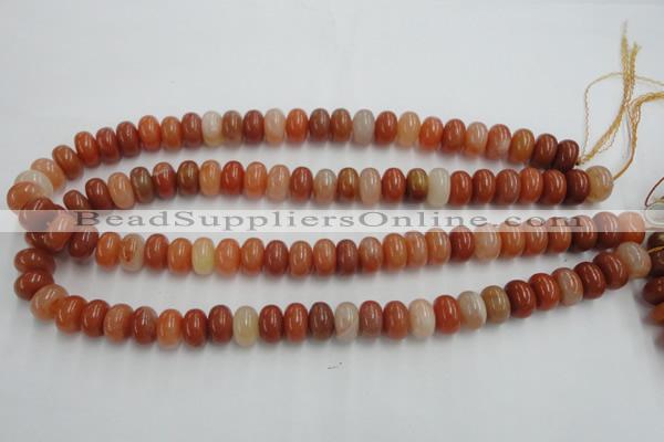 CRJ204 15 inches 7*12mm rondelle natural red jade beads