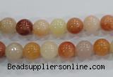 CRJ413 15.5 inches 8mm round red & yellow jade beads wholesale