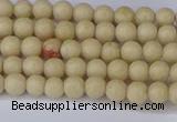 CRJ600 15.5 inches 4mm round white fossil jasper beads wholesale