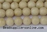 CRJ601 15.5 inches 6mm round white fossil jasper beads wholesale