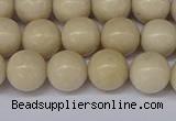 CRJ602 15.5 inches 8mm round white fossil jasper beads wholesale