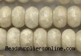 CRJ632 15.5 inches 4*6mm rondelle white fossil jasper beads wholeasle