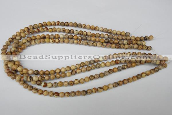 CRO09 15.5 inches 6mm round picture jasper beads wholesale