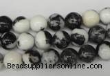 CRO100 15.5 inches 8mm round black & white jasper beads wholesale