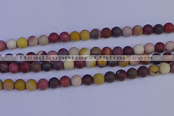 CRO1005 15.5 inches 14mm round matte mookaite gemstone beads