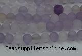 CRO1010 15.5 inches 4mm round matte amethyst gemstone beads