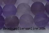 CRO1015 15.5 inches 14mm round matte amethyst gemstone beads