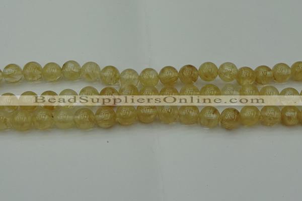 CRO1023 15.5 inches 10mm round yellow watermelon quartz beads