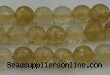 CRO1030 15.5 inches 4mm faceted round yellow watermelon quartz beads