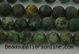 CRO1051 15.5 inches 6mm round matte African turquoise beads