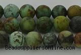 CRO1052 15.5 inches 8mm round matte African turquoise beads