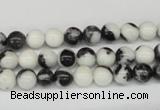 CRO11 15.5 inches 6mm round black & white jasper beads wholesale