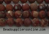 CRO1101 15.5 inches 6mm round matte pomegranate jasper beads