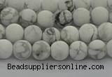 CRO1141 15.5 inches 6mm round matte white howlite beads