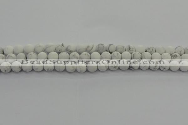 CRO1142 15.5 inches 8mm round matte white howlite beads