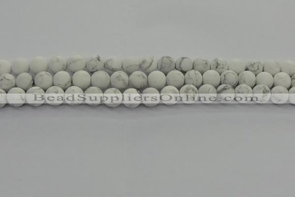 CRO1143 15.5 inches 10mm round matte white howlite beads