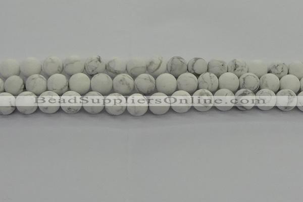 CRO1144 15.5 inches 12mm round matte white howlite beads