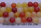 CRO1160 15.5 inches 4mm round golden silk jade beads wholesale