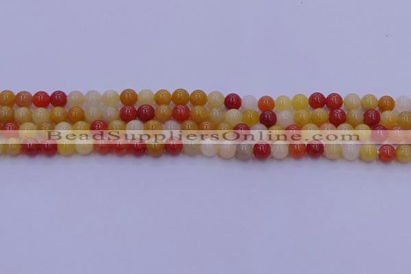 CRO1161 15.5 inches 6mm round golden silk jade beads wholesale