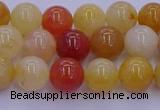 CRO1162 15.5 inches 8mm round golden silk jade beads wholesale