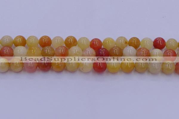 CRO1165 15.5 inches 14mm round golden silk jade beads wholesale