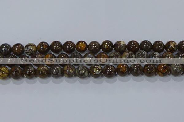 CRO1174 15.5 inches 12mm round fire lace opal gemstone beads