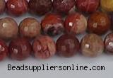 CRO1190 15.5 inches 8mm faceted round red porcelain beads