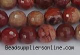 CRO1191 15.5 inches 10mm faceted round red porcelain beads