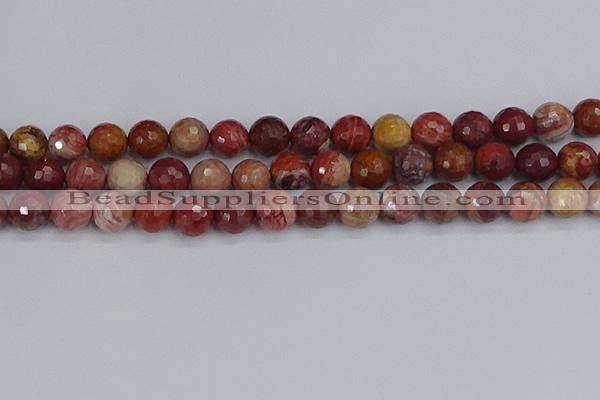 CRO1192 15.5 inches 12mm faceted round red porcelain beads