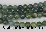 CRO22 15.5 inches 6mm round moss agate gemstone beads wholesale