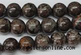 CRO224 15.5 inches 10mm round Chinese snowflake obsidian beads wholesale