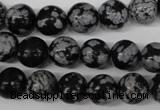 CRO236 15.5 inches 10mm round snowflake obsidian beads wholesale