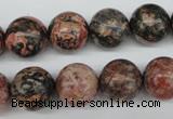 CRO324 15.5 inches 12mm round red leopard skin jasper beads wholesale