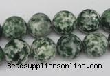 CRO348 15.5 inches 12mm round green spot gemstone beads wholesale