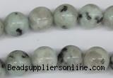 CRO383 15.5 inches 14mm round kiwi stone beads wholesale