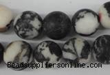 CRO386 15.5 inches 14mm round black & white jasper beads wholesale