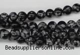 CRO39 15.5 inches 6mm round snowflake obsidian beads wholesale