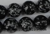 CRO426 15.5 inches 16mm round snowflake obsidian beads wholesale