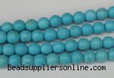 CRO47 15.5 inches 6mm round synthetic turquoise beads wholesale