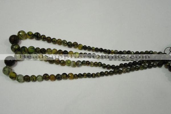 CRO703 15.5 inches 6mm – 14mm faceted round dragon veins agate beads