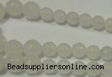 CRO712 15.5 inches 6mm – 14mm faceted round candy jade beads