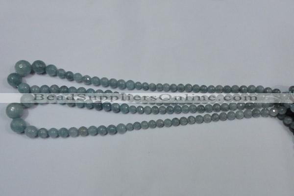 CRO716 15.5 inches 6mm – 14mm faceted round candy jade beads