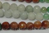 CRO722 15.5 inches 6mm – 14mm faceted round mixed candy jade beads